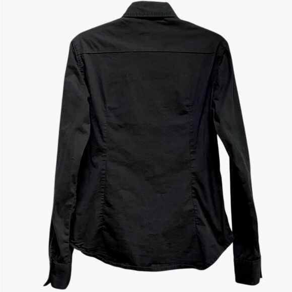 True Religion Tailored Long Sleeve Button Down in Dark Black Women’s S - Picture 3 of 6
